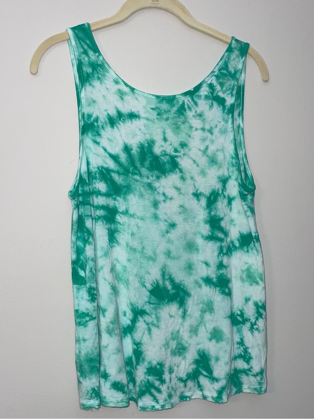 Mossimo Green Tie-Dye  Tank Top Medium women’s Low Back